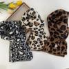 Милый корейский плюшевый шарф с леопардовым принтом для детей - Теплый осенне-зимний шарф-воротник