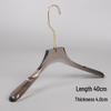 High-end Smoky Gray Transparent Non-Slip Hanger with Gold Flat Hook and Trouser Clip for Women's and Men's Clothing
