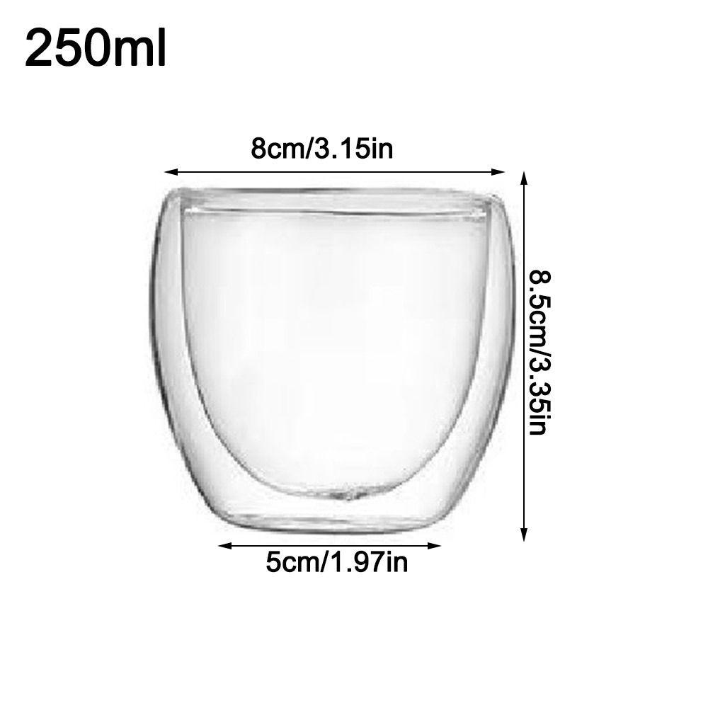 150/250/350/450 мл Чашка из высокоборосиликатного стекла с двойными стенками, термостойкая, для молока