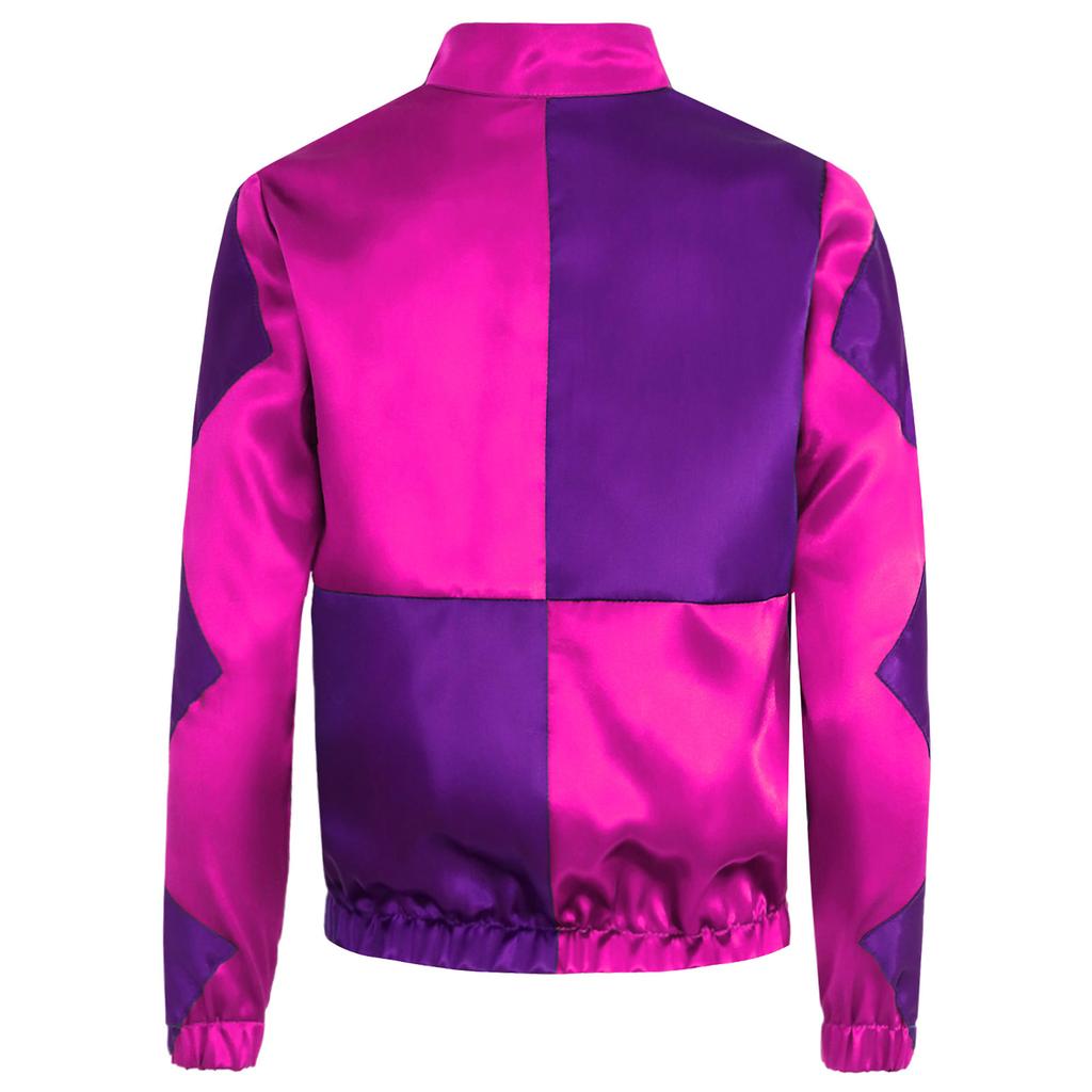Girls Horse Riding Costume Long Sleeve Color Contrast Patchwork Zipper Jacket Equestrian Dress Up Halloween Outfit