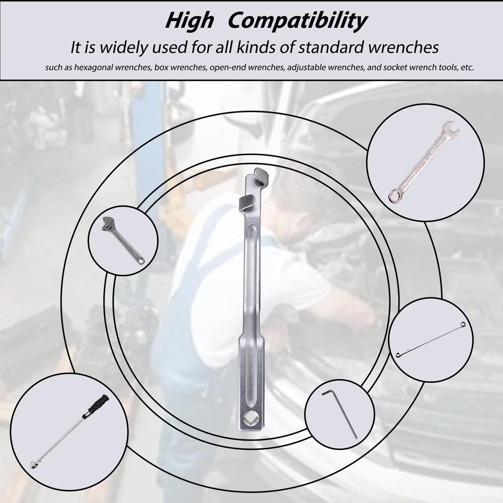 Wrench Extender Tool Bar 15 Inch Long Torque Wrench Extension with 12 Inch Hole for Mechanics