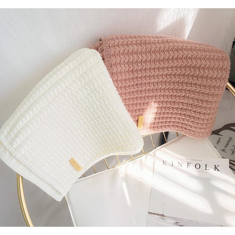Coarse Knitted Scarf Women's Winter Korean Versatile Thick Warm Scarf Student Solid Color Scarf