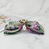 MAIA Rose Jacquard Ribbon Pin Large-Purple