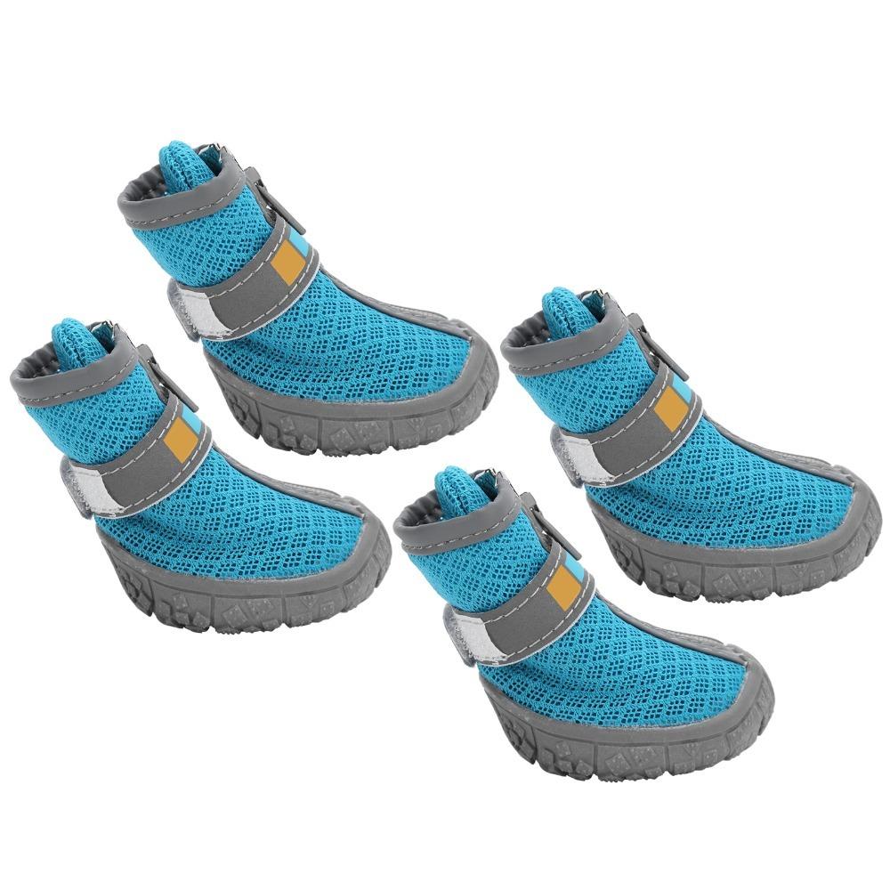 4pcs Mesh Holes Dog Booties Non Slip Sole Puppy Shoes Ventilated Pet Footwear Daily Wear