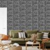 Polynesian Geometric Pattern Graphite Wallpaper 50x1000