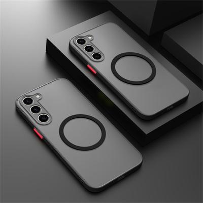 Роскошный матовый магнитный чехол Magsafe для Samsung Galaxy S20 S21 S22 S23 FE S24 Plus S24 Ultra Ударопрочный чехол-накладка