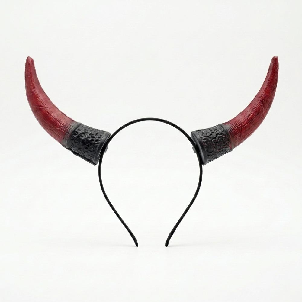 Pu Cosplay Hairband Ox Horn Halloween Hair Hoop Halloween Horns Headband Masquerade Party