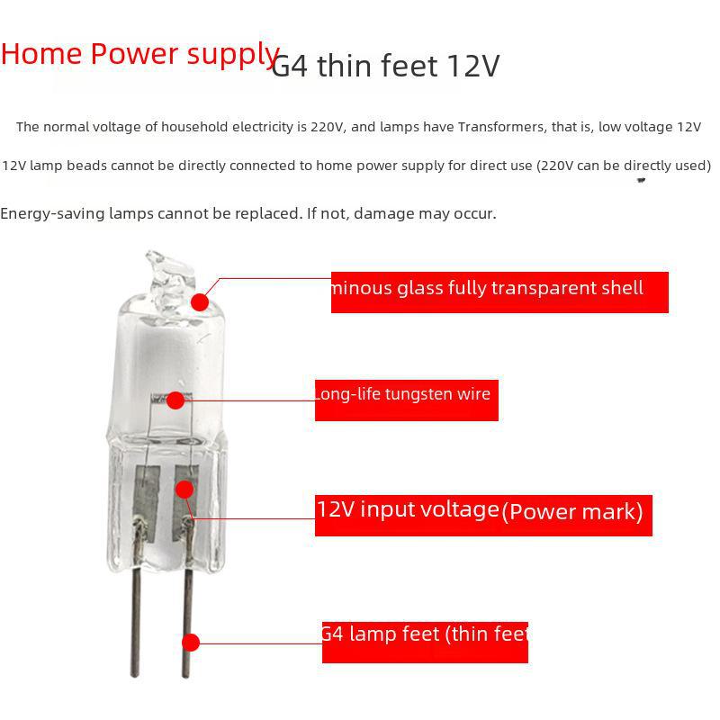 Галогенные лампы G4/G5.3 для ароматерапевтических ламп, 220 В/12 В, 20 Вт/35 Вт, двухконтактная хрустальная лампочка