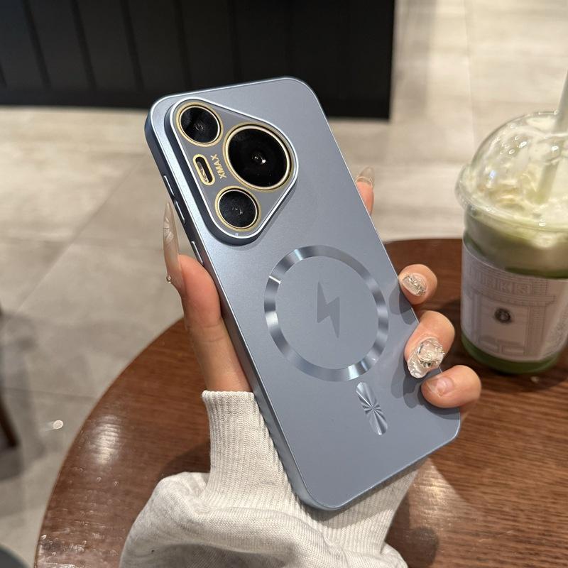 Applicable To Huawei Mate70pro Mobile Phone Case New Magnetic Suction Pura70Ultra with Lens Film P70 Protection Case