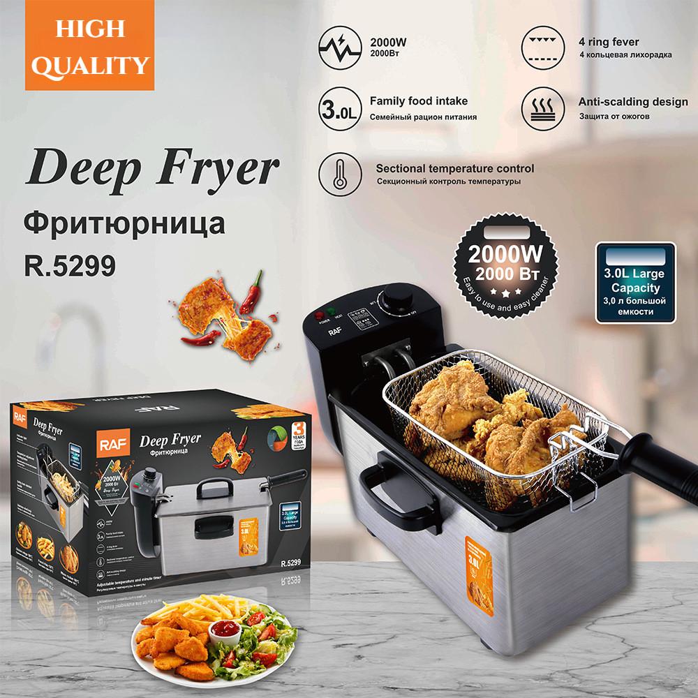 3L Большая емкость фритюрницы Бытовая небольшая электрическая фритюрница Коммерческая постоянная температура машина для жарки картофеля фри