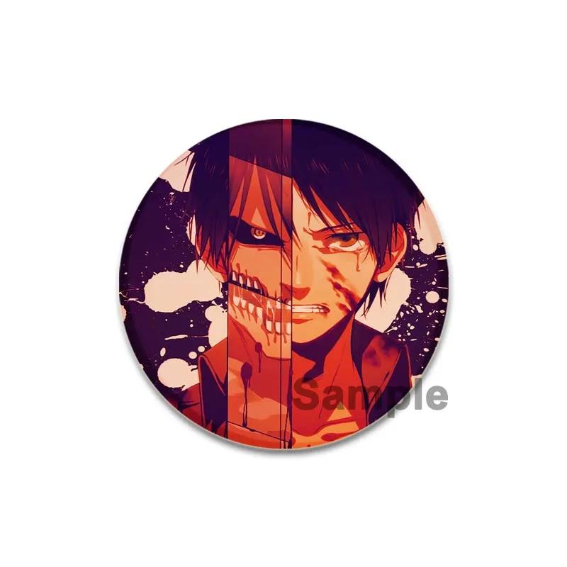 32/44/58 мм аниме Атака титанов Броши для ювелирных изделий Аксессуары Косплей Значок Мультфильм Подарочные рюкзаки Сумки Кнопки Значки Фанаты Коллекция