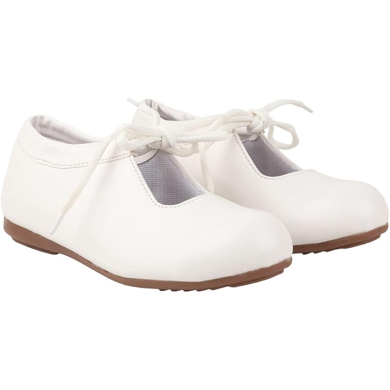 Shoetopia Девочки Прия Белый Туфель-Платье - 6 UK (Девочки-Прийя-Белый)