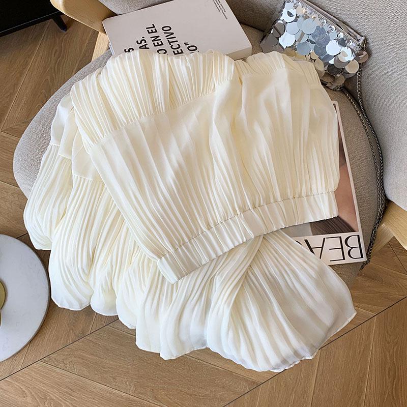 Женская юбка весна-лето 2025 Purple Fairy Gauze: Тонкий, универсальный, плиссированный дизайн