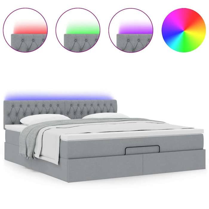 Maison Exclusive - Lit ottoman avec matelas gris clair 160x200 cm tissu