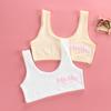 2 шт. Детские хлопковые бюстгальтеры для девочек-подростков, нижнее белье для девочек, милые детские укороченные топы, подростковая спортивная одежда, тренировочный бюстгальтер, жилет, одежда 8-16 лет