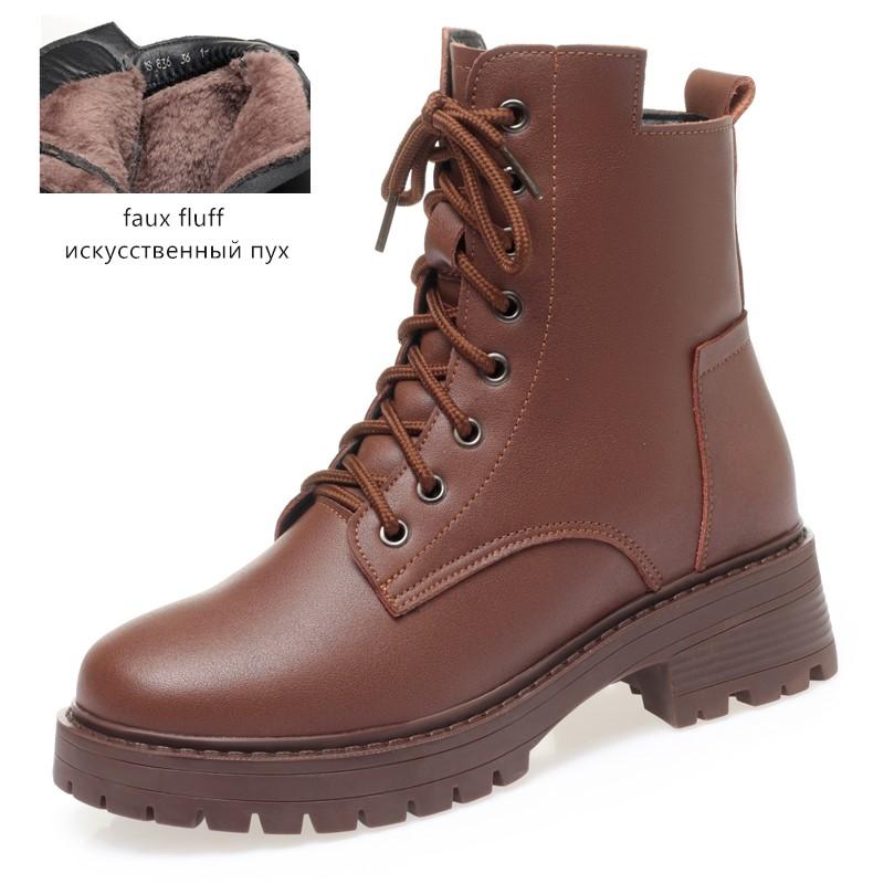 Winter Shoes Boots Women Large Size Non-slip Women's Snow Boots Genuine Leather Warm Women's Ankle Boots