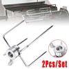 1set Stainless Steel Rotisserie Meat Forks Clamp Grill Meatpicks Barbecue Skewer With Locking Screw Quick Adjustments BBQ Tools