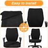 2pcs Office Chair Covers Stretchable, Universal Office Chair Seat Cover, Washable Removable Computer Chairs Cover for Seat Cushion Protectors(Black)