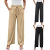 Женские брюки с широкими штанинами, дышащие, с карманами на шнурке