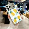 Ins Fruit Fashion Phone Case For iPhone 17 16 15 14 13 12 Pro Max Plus Electroplated Metal Shockproof Bumper Case Glass Back