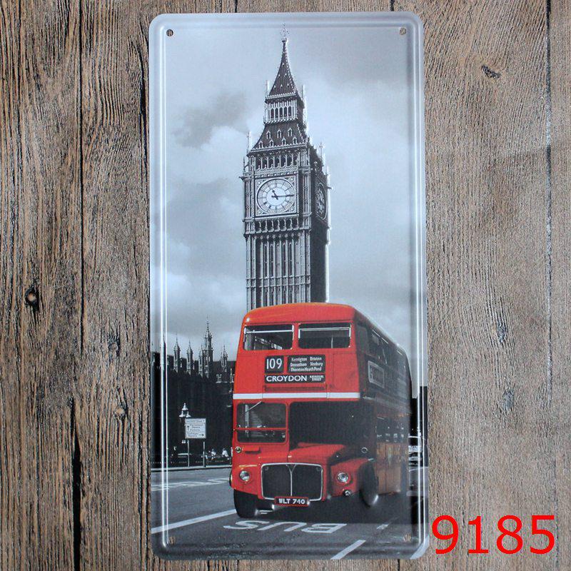 Европейская и американская тематика Жестяная табличка Номерной знак - Винтажный декор для ресторанов и кафе