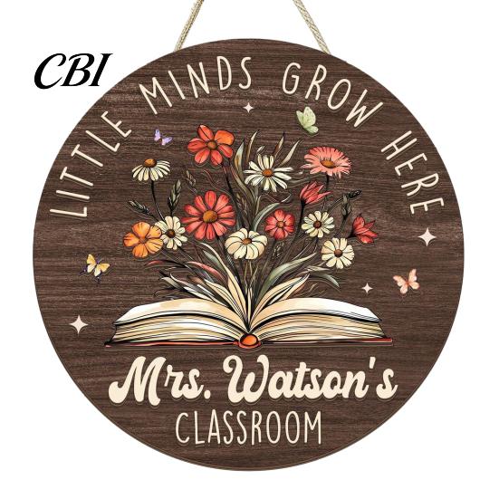 Classroom Round Hanger Wooden Welcome Sign for Door, to Our Hanger, Front Door Hanging Sign, Back School Preschool Decoration