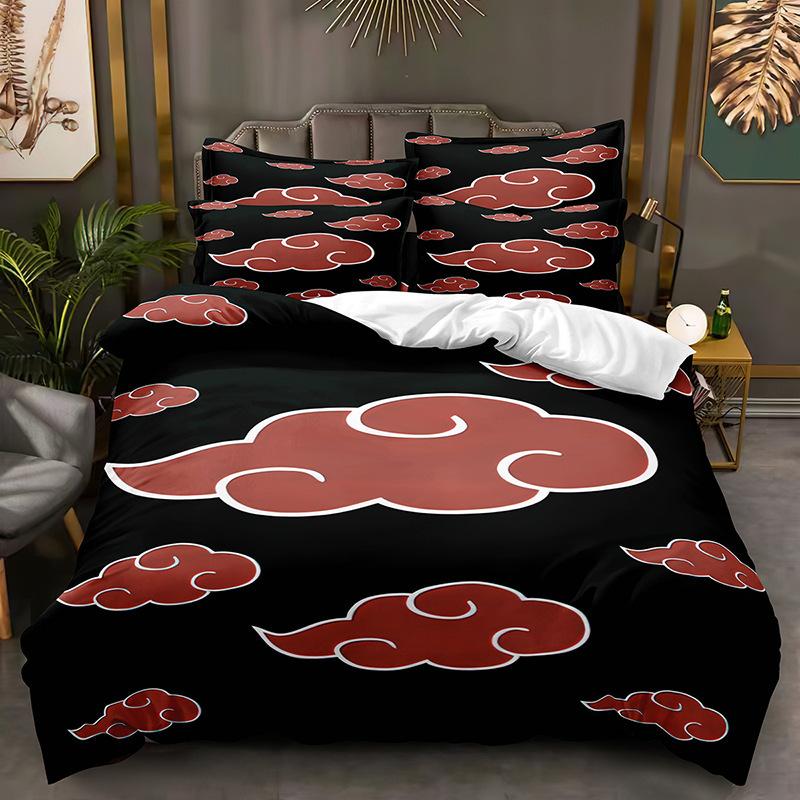 Naruto Bedding Suit Quilt Cover 2D Printed Bedroom Bed Cover Bedclothes 2/3Pcs Anime Cartoon Room Decoration Xmas Gift