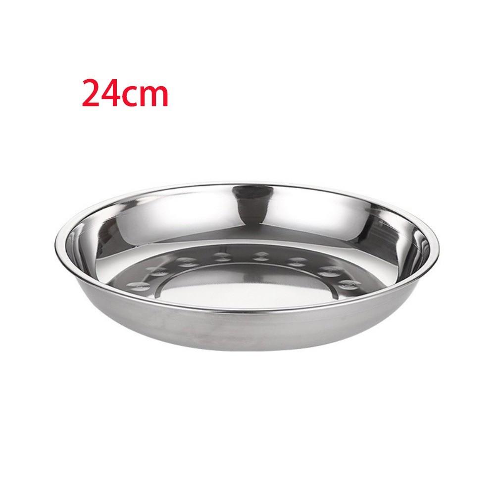 Reusable Deep Dinner Plates Non-Magnetic Metal Serving Platter Versatile Flat Dinnerware For BBQ