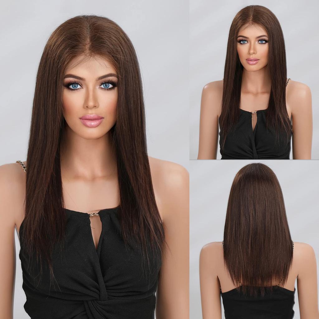 HAIRCUBE 13x6 HD кружевные передние парики прямые коричневые человеческие волосы парики бразильские бесклеевые с детскими волосами 24 дюйма