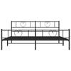 Metal Bed Frame with Headboard and Footboard Black 193 x 203 cm