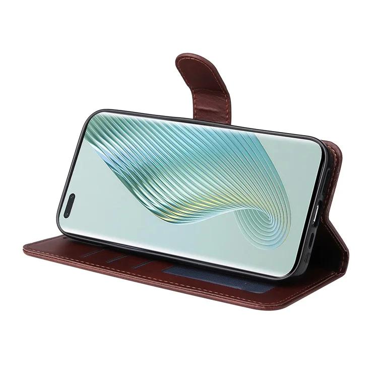 Чехол-подставка для телефона For Honor Magic5 Pro из телячьей кожи с ремешком