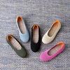 Round Head Shallow Mouth Flat Shoes Soft Sole Breathable Fly Knitting One Pedal Single Shoes Women