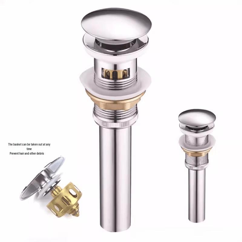 LANGZHIWEN Brass Sink Pop-up Drain with Basket & Overflow