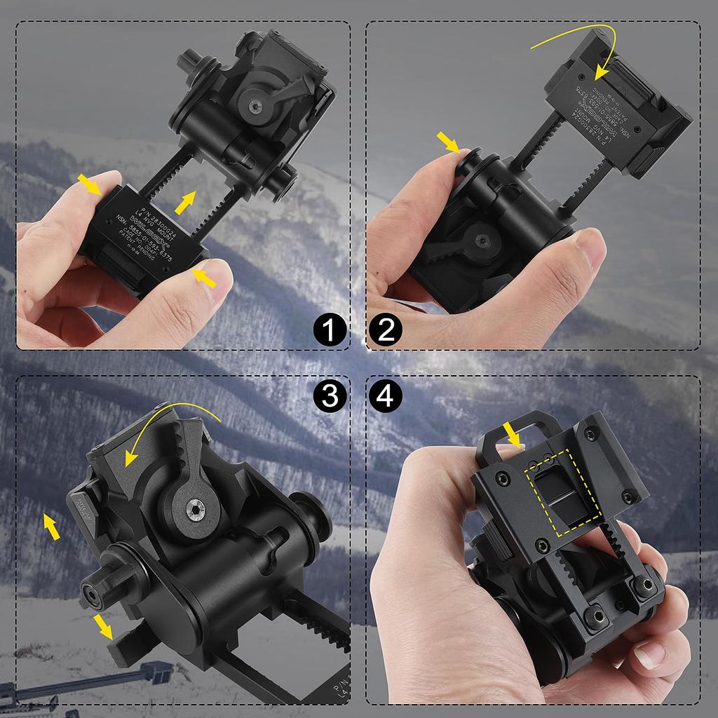 Крепление BOOIU NVG PVS14/15/18 Крепление G24 Алюминиевое L4G24 Крепление NVG Шлем для очков ночного видения NVG Металлическое крепление на шлем Игры CS