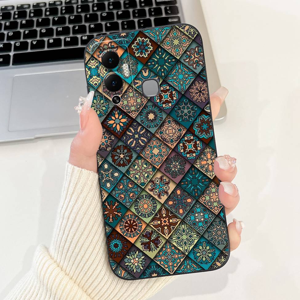 For Infinix Hot 12 Play Case Silicone Cute Fashion Butterfly Love Painted For Cover Inifnix Hot 12 Play Phone Case X6816 X6816C