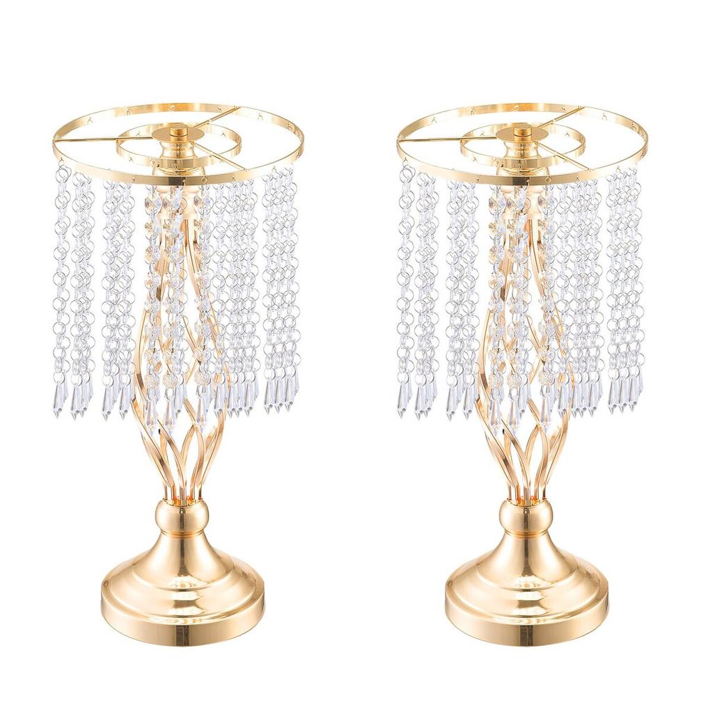 20PCS 43cm/16.9” Tall Crystal Wedding Flower Stand Vase for Party Decor
