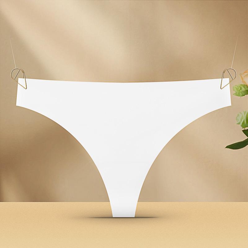 Европейские и американские женские бесшовные стринги из ледяного шелка с низкой талией