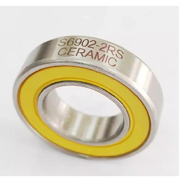 1/5cs ABEC-3 S6902-2RS(15x28x7mm) S6903-2RS-CERAMIC(17x30x7mm) Ceramic Bearing Si3N4 Stainless Steel Sealed for Bike Hubs