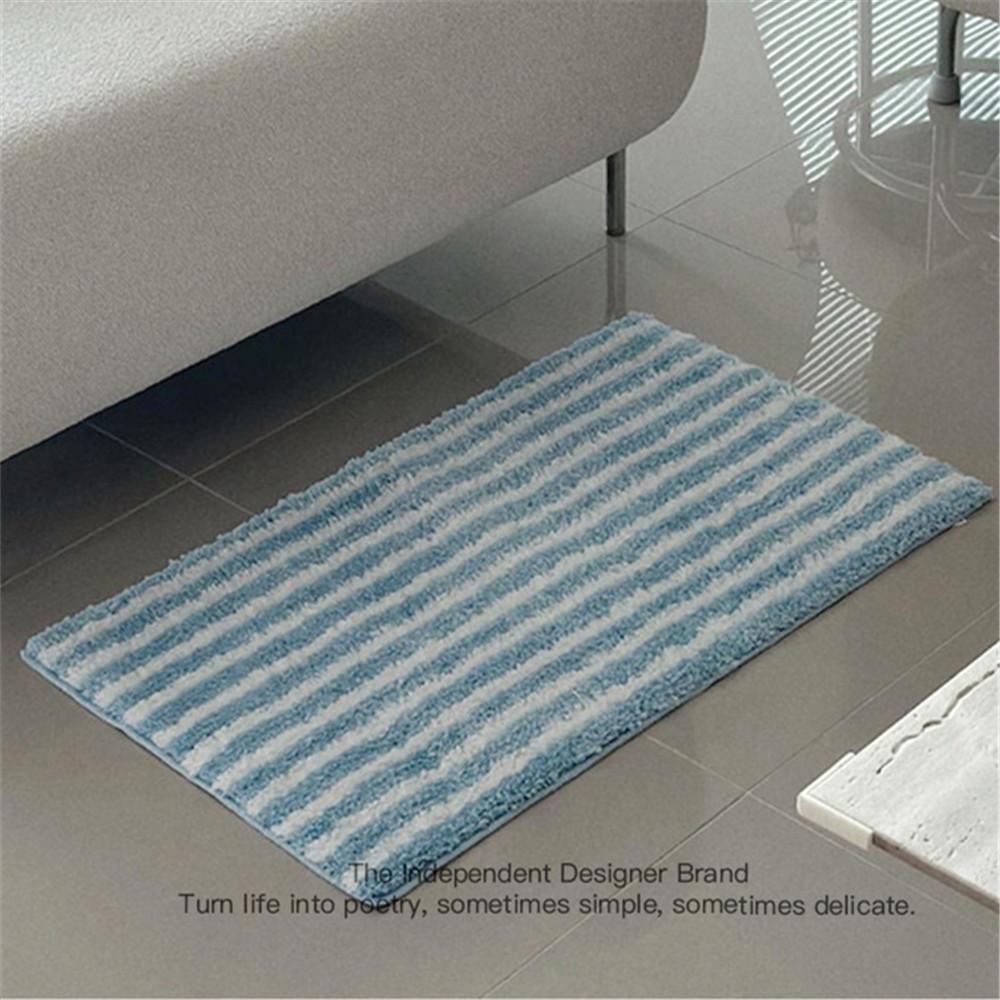 Long Pile INS Style Carpet Checkerboard Checkerboard Bedroom Bedside Rug Bathroom Non-slip Water-absorbent Floor Mats