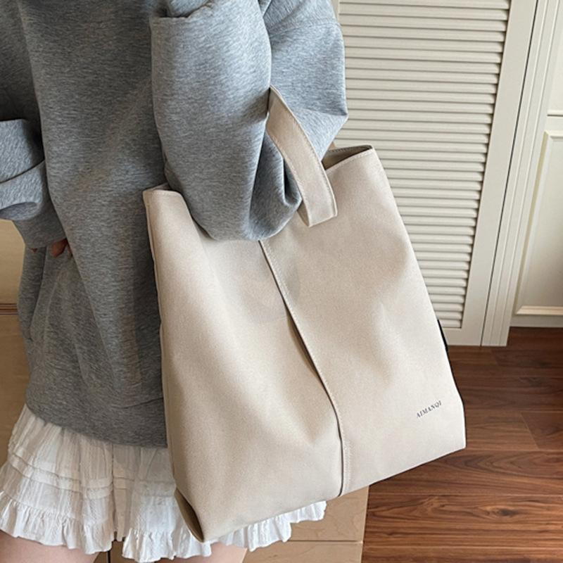 Вместительная, модная и простая одноплечевая тканевая сумка для поездок на учебу для студентов колледжей, сумка-тоут