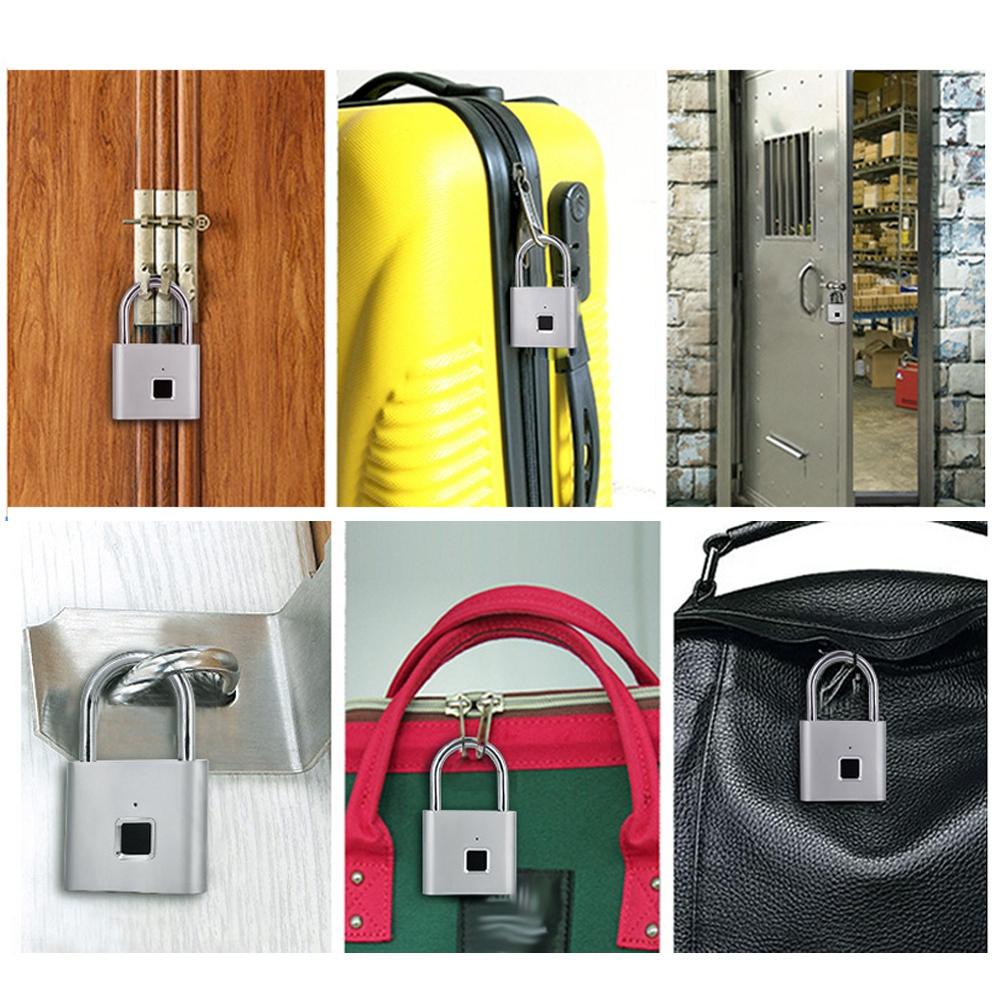 Металлический водонепроницаемый дверной замок без ключа с отпечатком пальца и USB-зарядкой