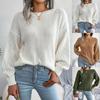 Women's Casual Long Sleeve Knit Sweater Loose Pullover And Thick Knit Sweater