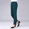 Women's Spring and Summer Plus Size 4XL Thin Breathable Elastic Waist Solid Colour Straight Nine-minute Trousers Casual Trousers