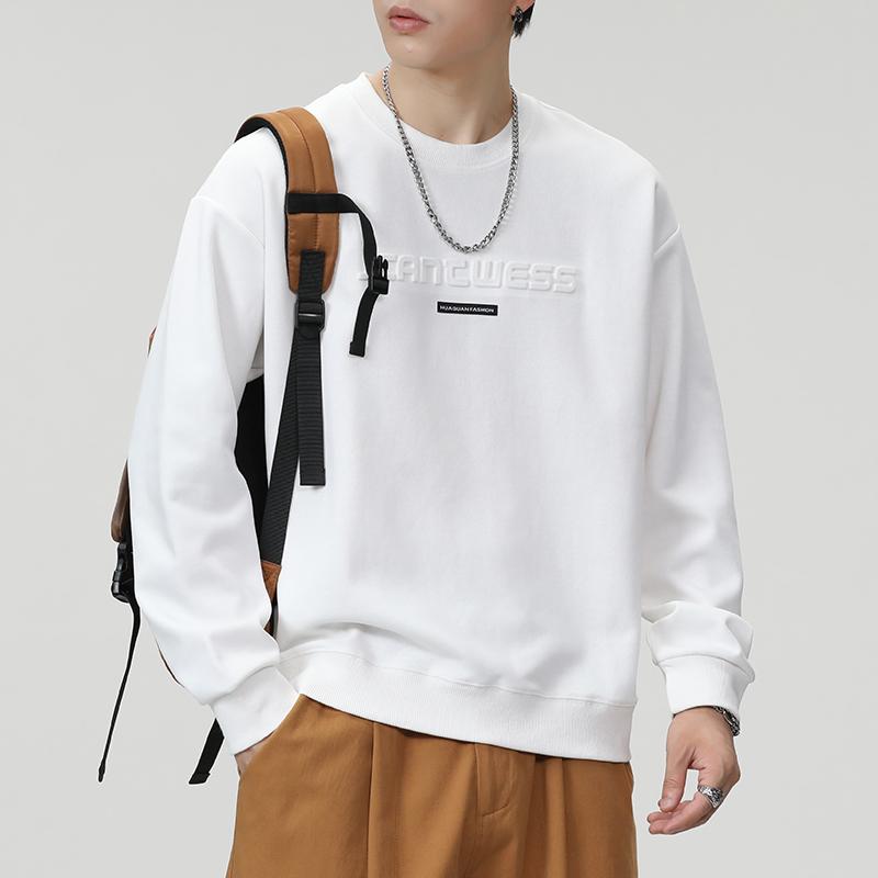 Men Vintage Casual Loose Round Neck Long Sleeve Pullover Sweatshirt