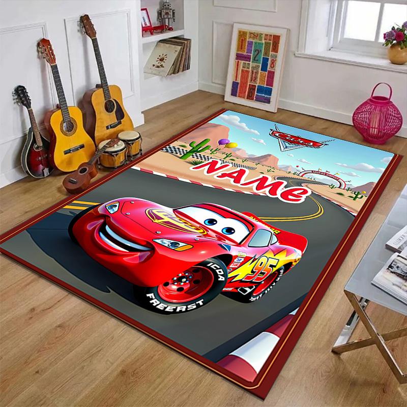 Custom Cars Mat Personalized Name, Polyester Washable Indoor Entryway Rug, Gift for Christmas, Easter, Thanksgiving Day