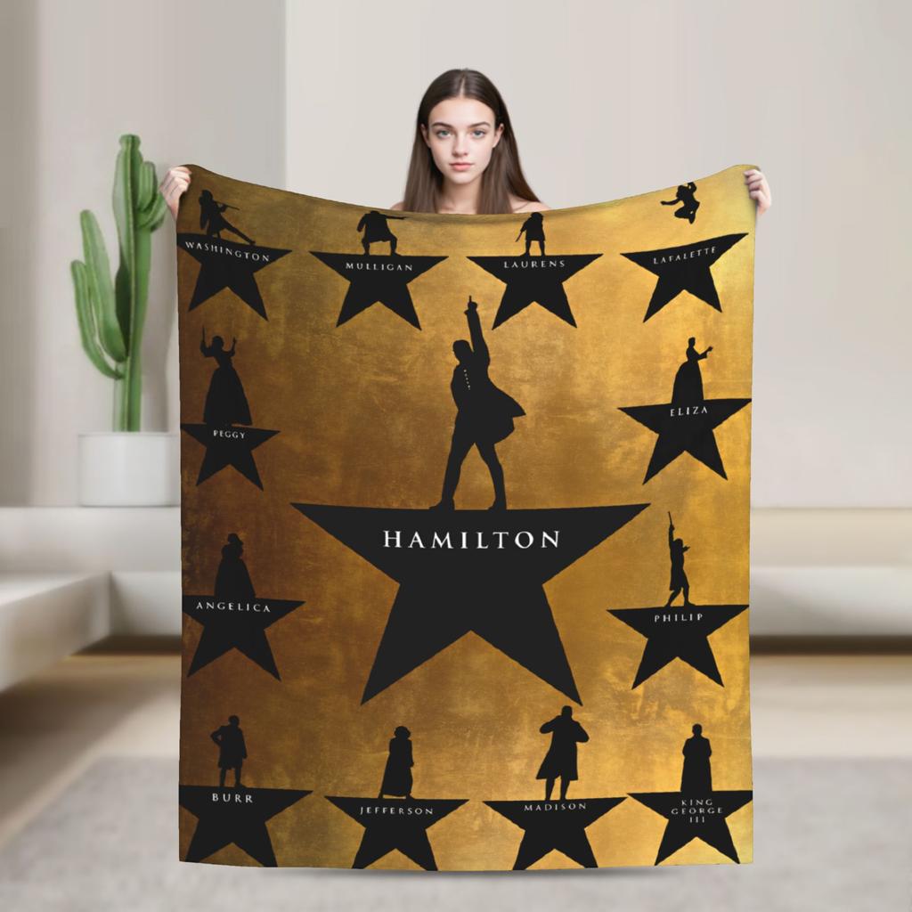 Hamiltons the Musical Blanket Quality Warm Soft  Bedding Throws Winter Picnic Couch Chair Funny Bedspread
