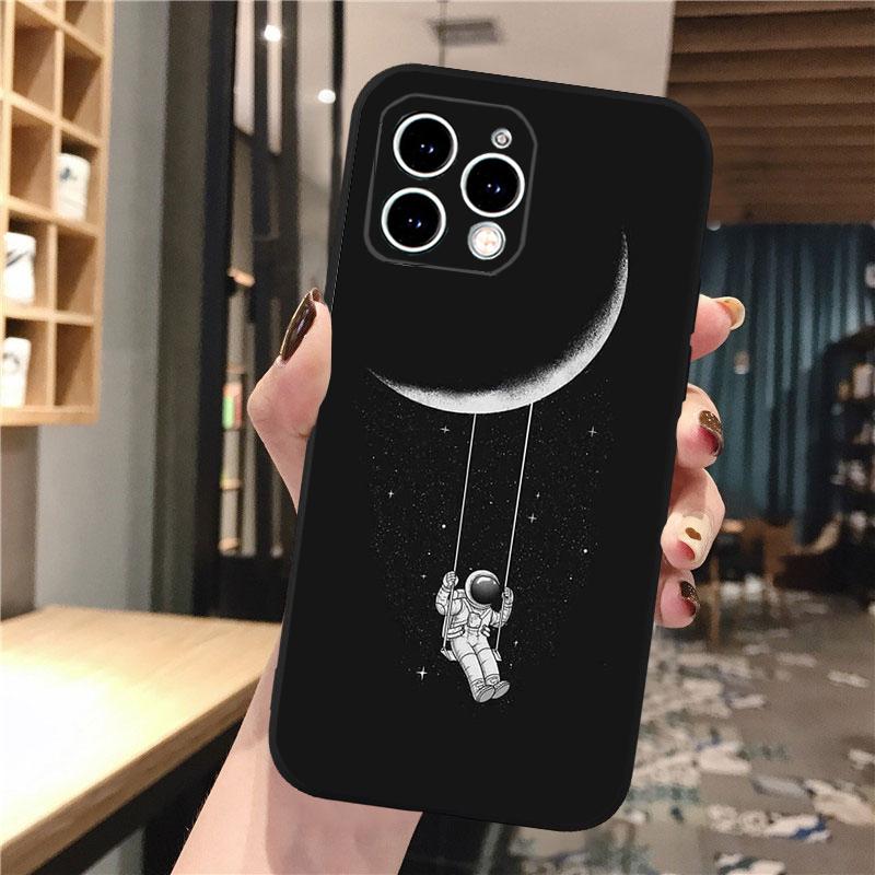Чехол для телефона «Космическая луна» для iPhone Samsung Galaxy Redmi Xiaomi Oppo OnePlus Note SA 7 8 9 10 11 12 13 14 20 21 22 23 53 54 Pro Max Plus Ultra TPU Soft