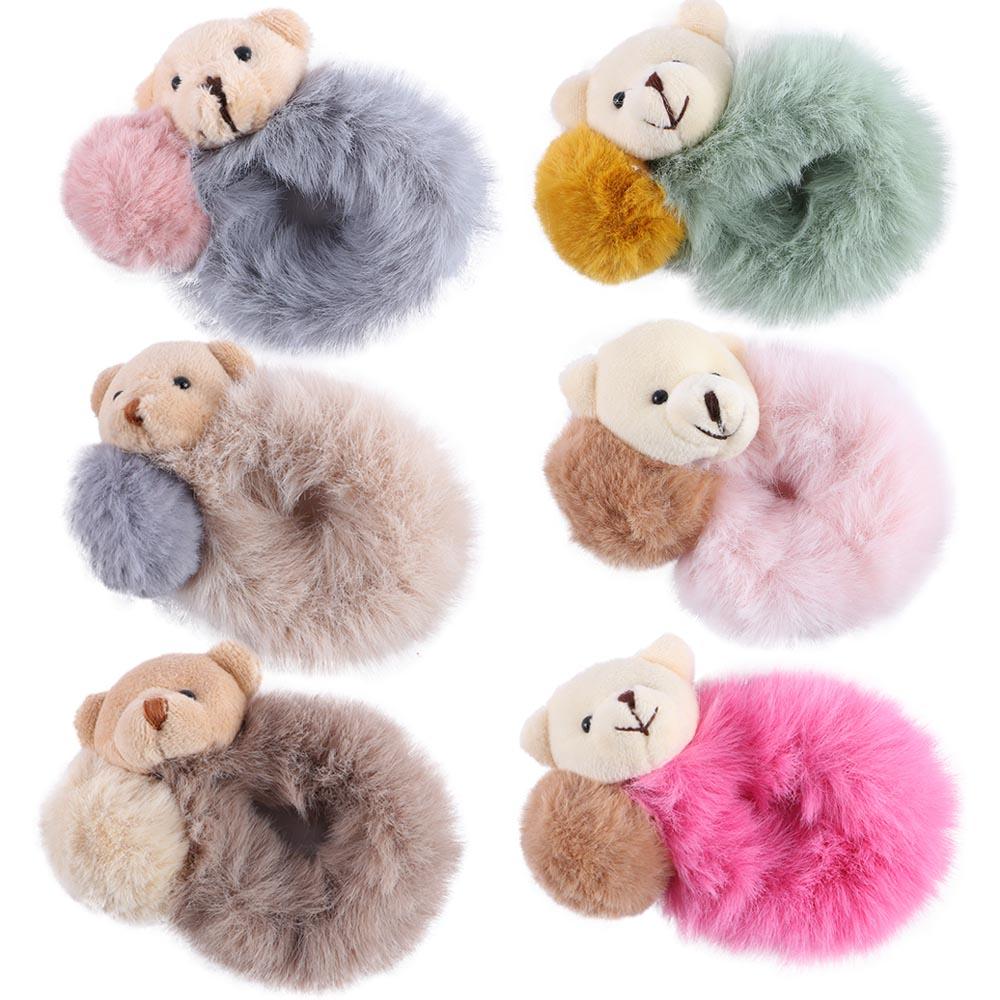 Tie Fashion Elastic Plush Bear Lovely Cute Hair Accessories Hair Rope Rubber Bands Ponytail Holder