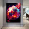Abstract Colorful Soccer Flame Posters and Print Canvas Painting Wall Art Pictures for Living Room Home Decoration Gift