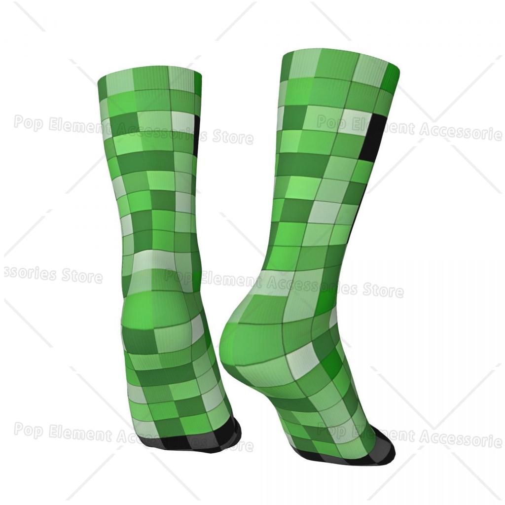 Чулки Creeper, парные зеленые камуфляжные носки, мягкие забавные носки для бега на осень, нескользящие носки на заказ, подарок на день рождения